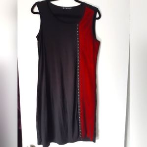 Little black dress with mesh and studs